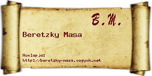 Beretzky Masa névjegykártya